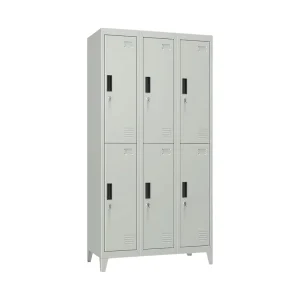 Locker Metálico 3 Cuerpos 6 Puertas