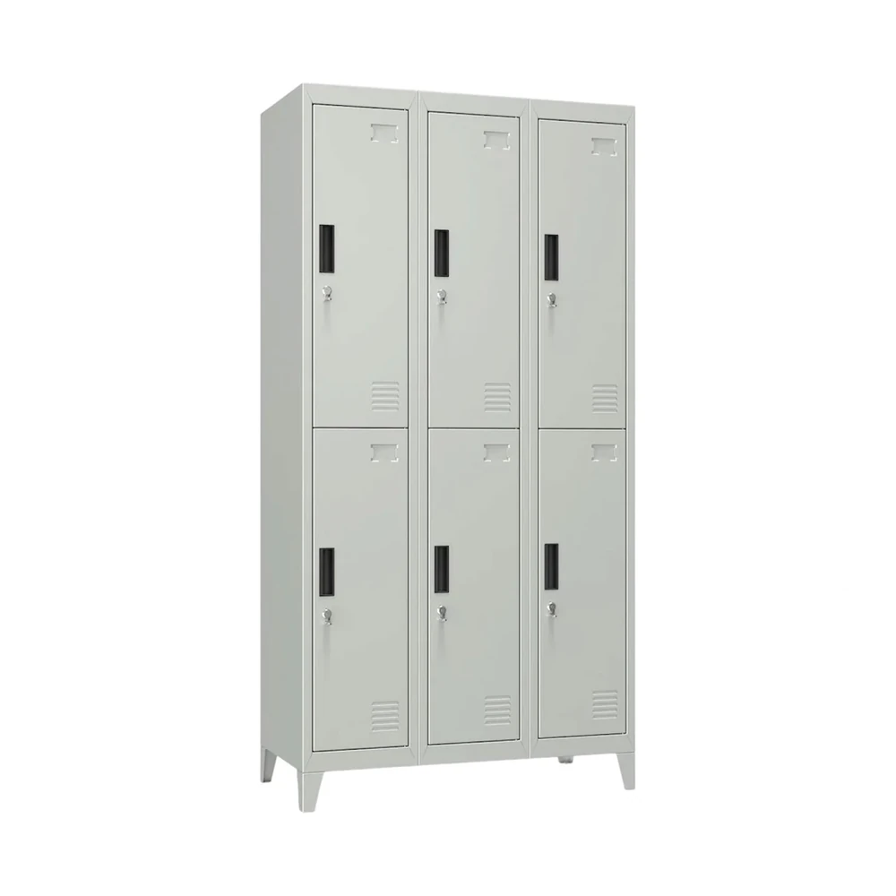 Locker Metálico 3 Cuerpos 6 Puertas