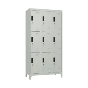Locker Metálico 3 Cuerpos 9 Puertas