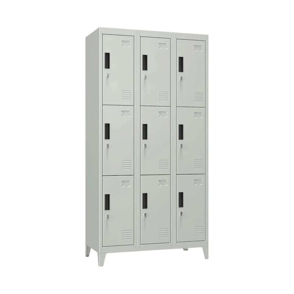 Locker Metálico 3 Cuerpos 9 Puertas